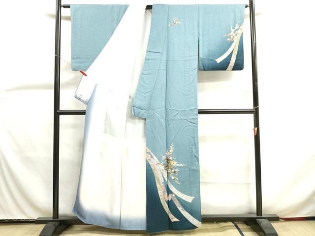 平和屋着物●訪問着　流水花丸文　暈し染め　金彩　正絹　逸品　AABF3995ck 平和屋着物○訪問着 流水花丸文 暈し染め 金彩 正絹 逸品 AABF3995ck