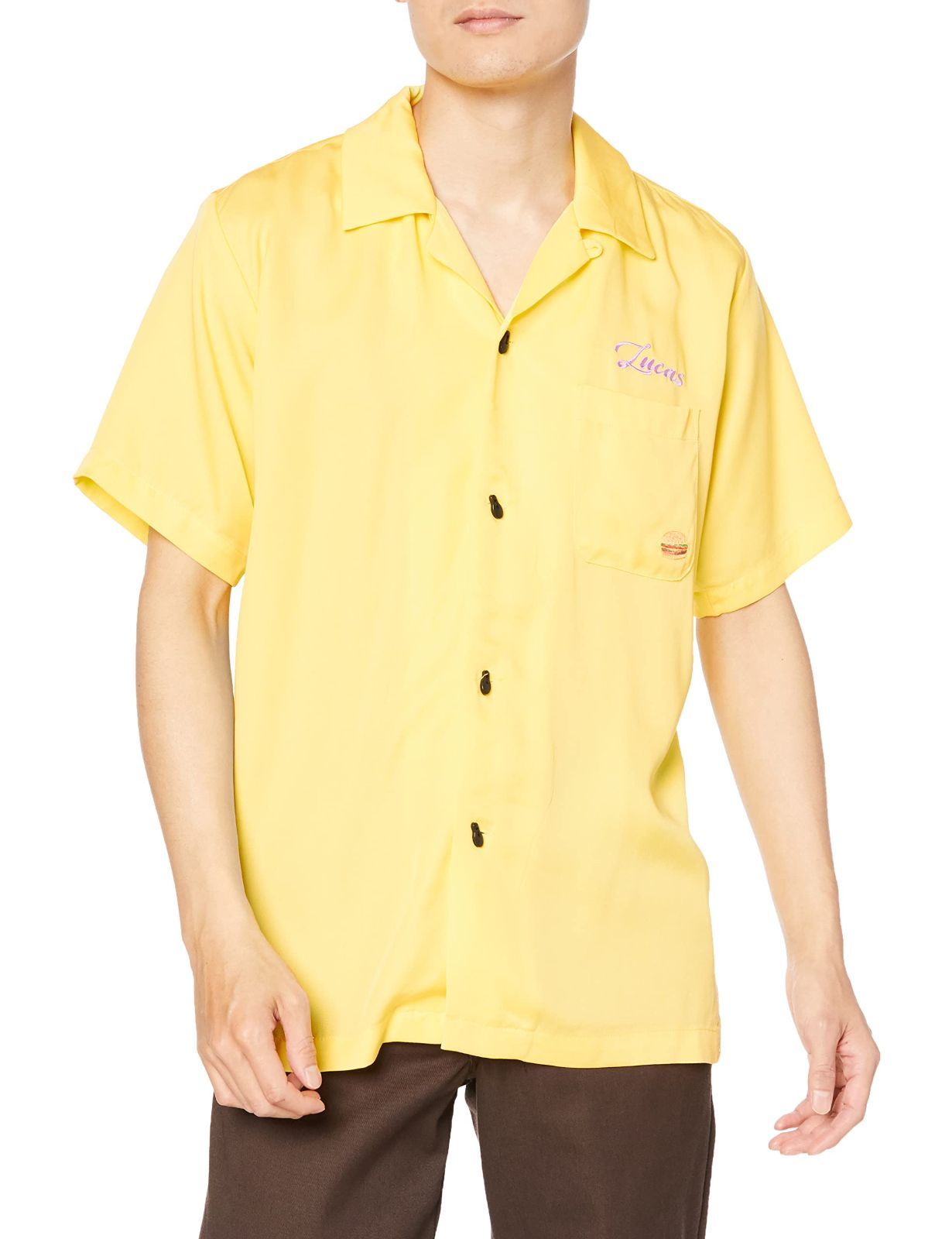 M_イエロー ヒューストン BOWLING SHIRT BURGER 40992 YELLOW M