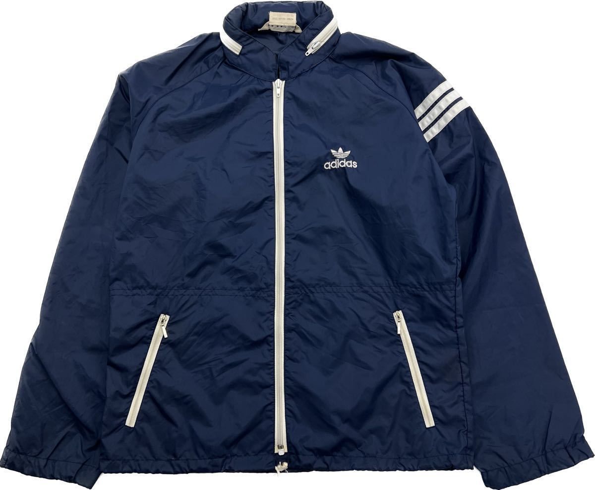 80s adidas アディダス　ナイロンジャンパー　古着　ヴィンテージ　レア adidas - 【adidas】希少 80s ナイロンジャケット 黒白 古着