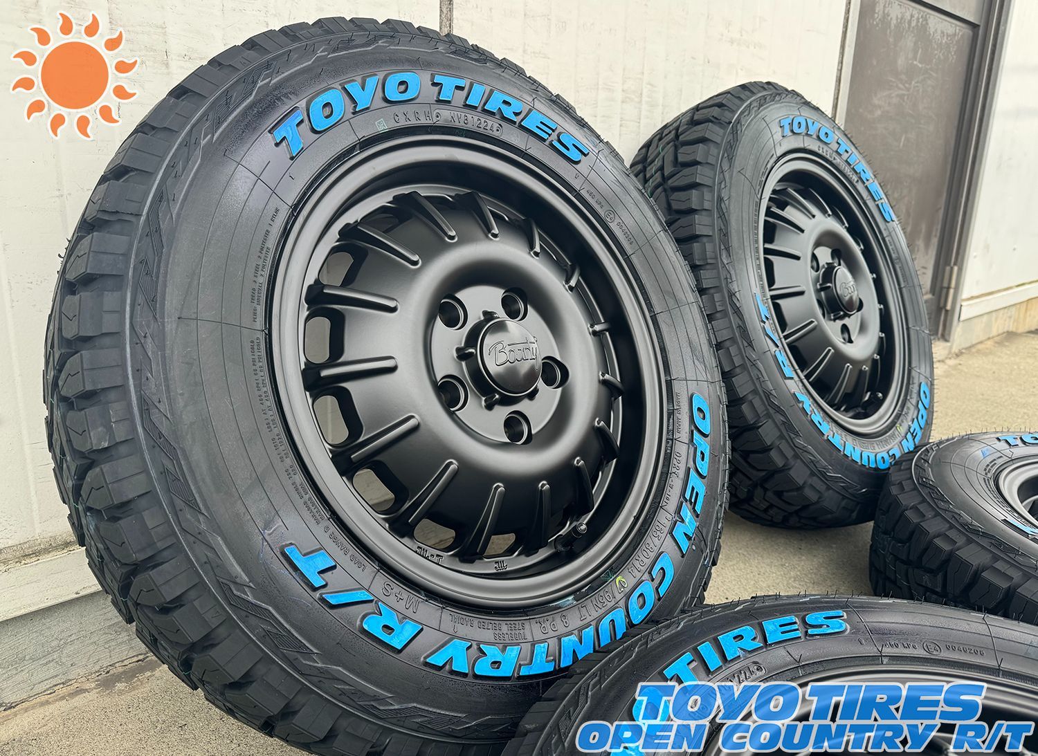 夏タイヤセット 4本組 ハイゼットジャンボ デリカミニ タイヤホイールセット トーヨー オープンカントリー RT 165/60R15 ホワイトレター  Bounty Noel マッドブラック - メルカリ