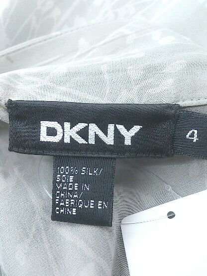 ◇ DKNY ダナキャランニューヨーク シルク 100 膝下丈 フレア スカート 4 グレー系 * 【1002800164899】