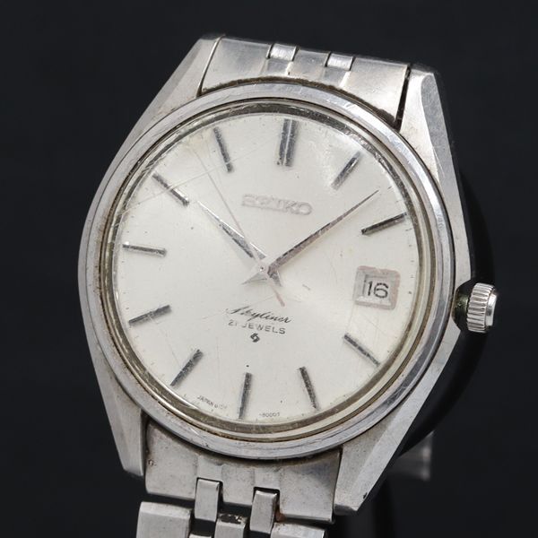 【稼働品】SEIKO 6102-8000 スカイライナー 手巻き シルバー OH済 セイコー スカイライナー 手巻き 21石 6102-8000 1972年