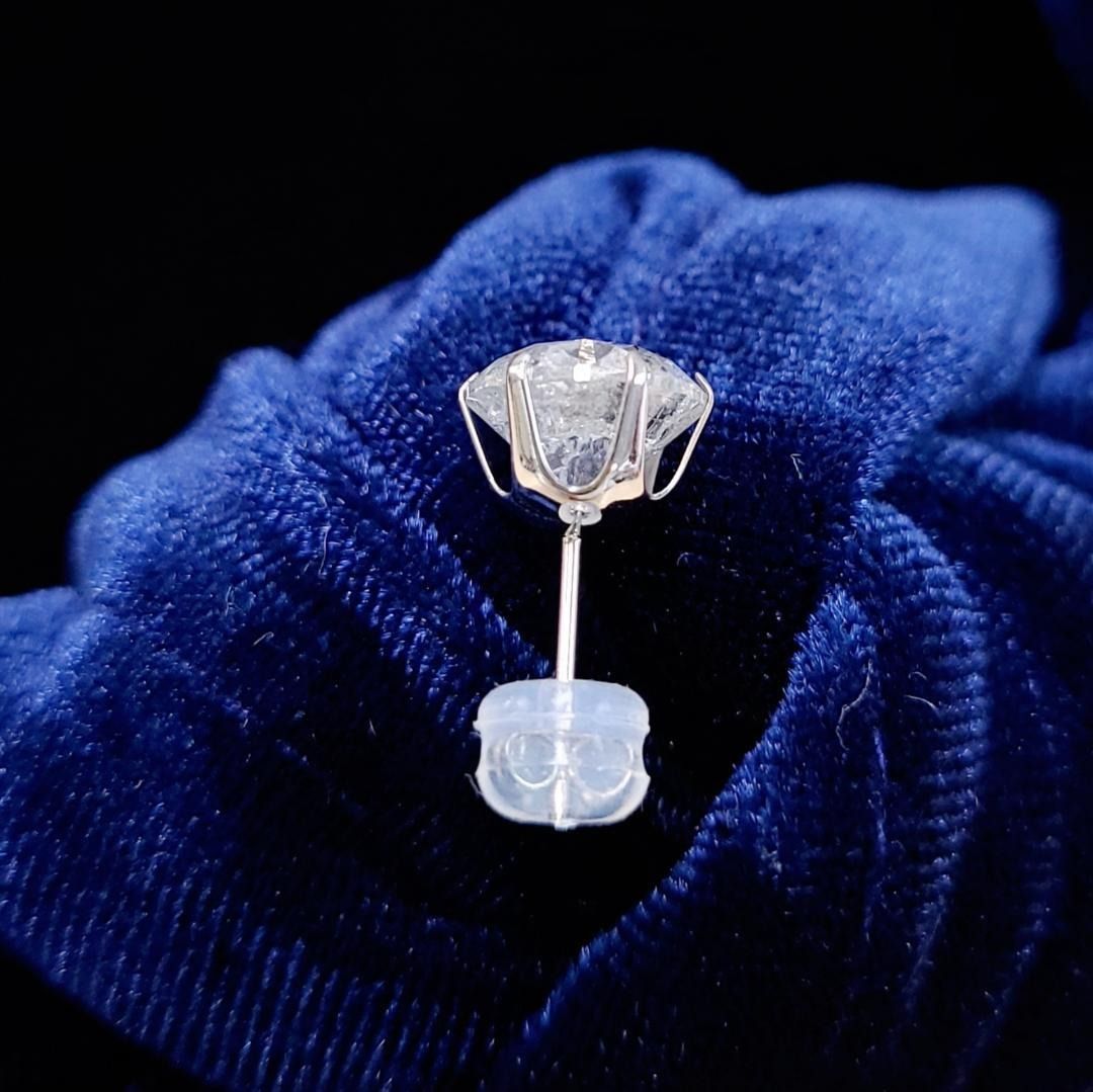 超激安！大粒！ 2ct ダイヤモンド プラチナ 6本爪 一粒 ピアス 鑑別書付 超激安！大粒！ 2ct ダイヤモンド プラチナ 6本爪 一粒 ピアス