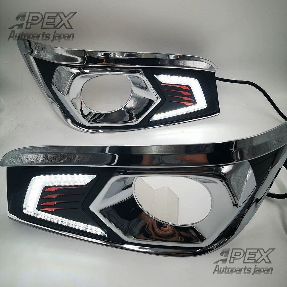 トヨタ 12-14年式 フォーチュナー ランナー フロントバンパー フォグランプカバー LEDデイライト フォグランプ ZYL878