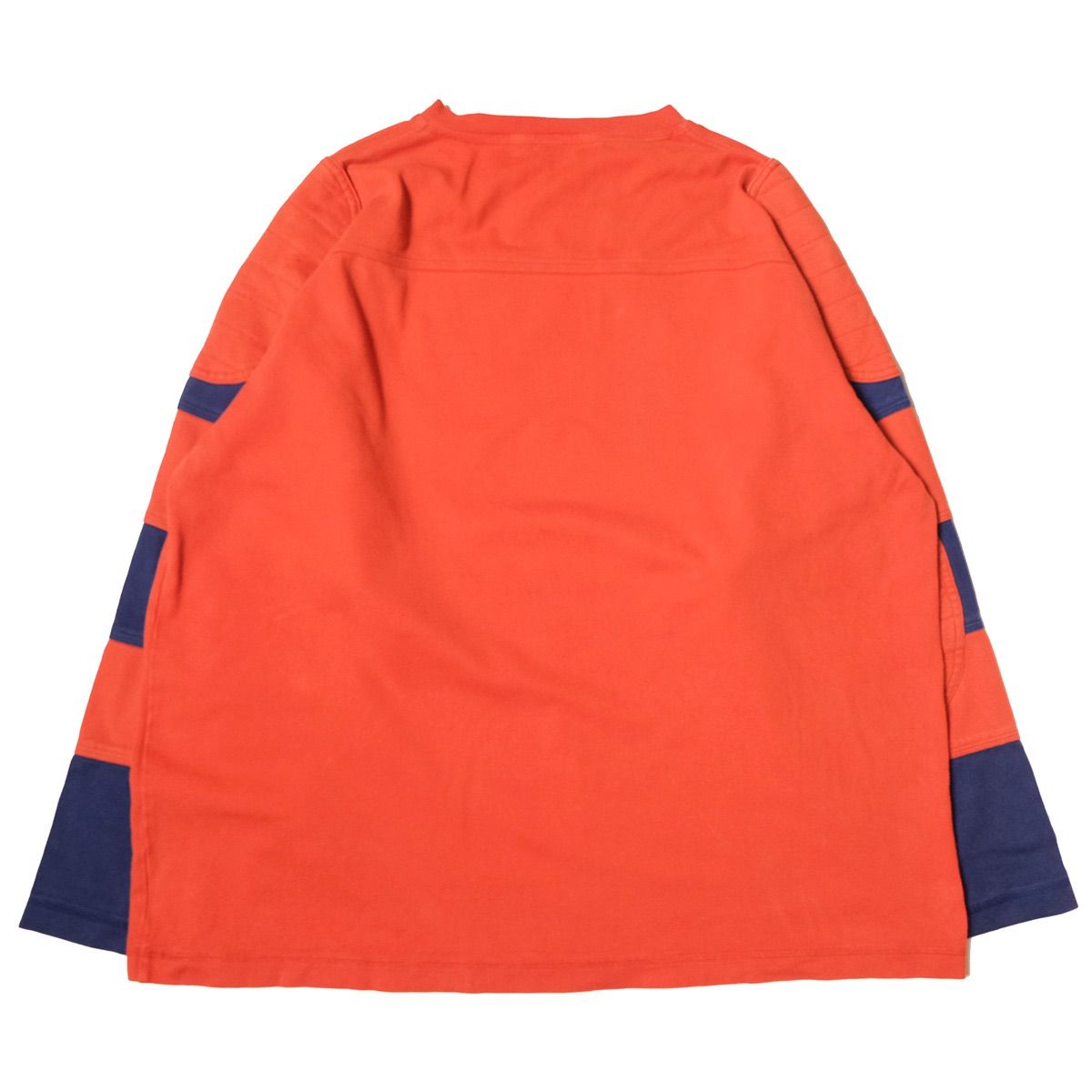 90's J.Peterman Company フットボール Tシャツ (L) オレンジ×青系