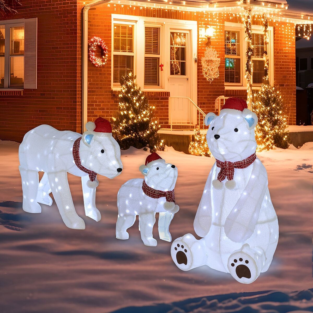 コストコ クマの親子 3体セット 370LED球 クリスマス イルミネーション 1740010 11572◆0 1 WWW_NOITHATQUANGTHANH_NET