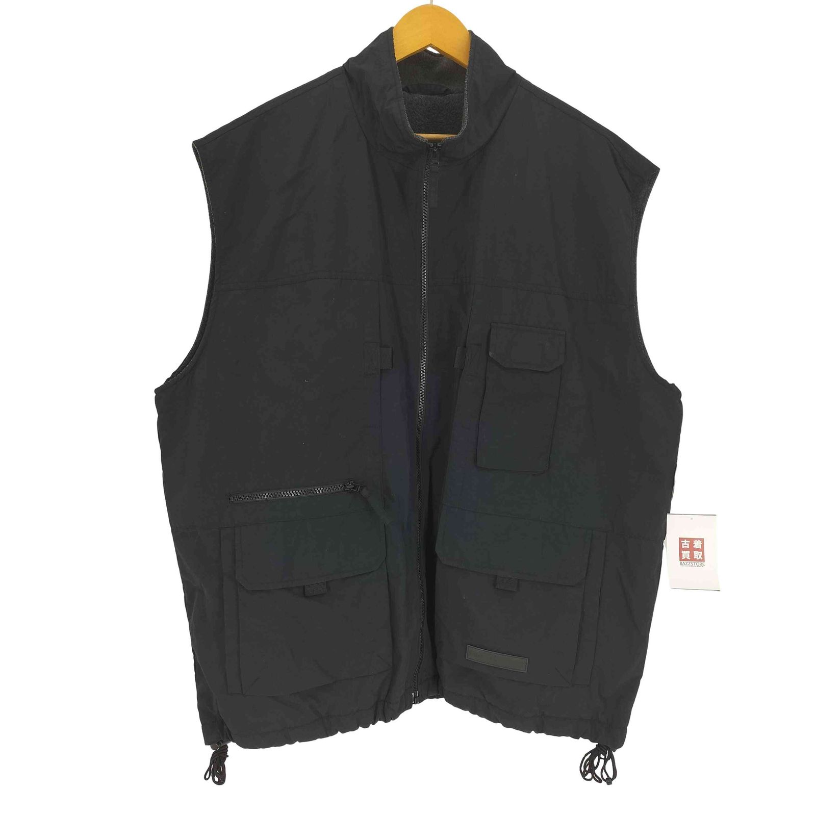 オールドネイビー OLD NAVY 90S 裏地フリース マルチポケット 裾ドーローコード ナイロン ベスト メンズ import：XXL 