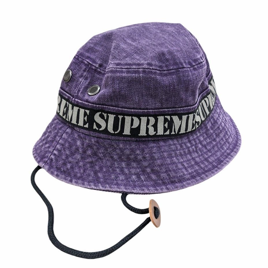 23SS 未使用品 Supreme SUPREME シュプリーム Stencil Webbing Boonie ブーニーハット 紫 サイズML