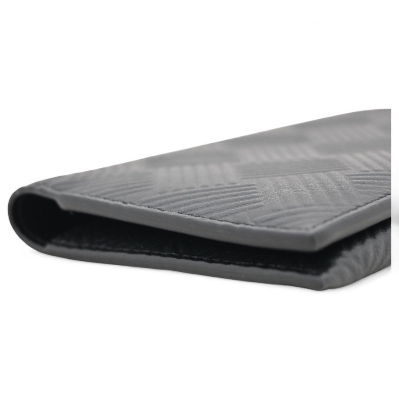 パスポートケース ブラック×レザー