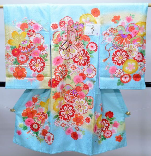 お宮参り産着 女児 女の子 正絹 のしめ 祝着 着物 一つ身 初着 豪華絢爛 刺繍 綸子地 NO29030