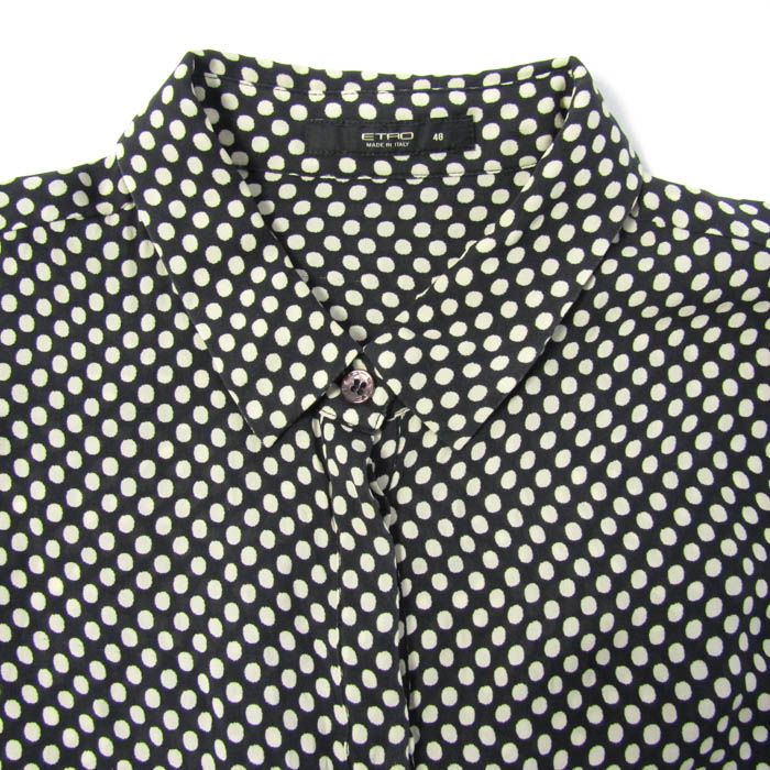【美品】ETRO エトロ イタリア製 長袖シャツ ブラウス 総柄 黒 40 ETRO - 美品 エトロ ETRO シャツ ブラウス ロングスリーブ 長袖