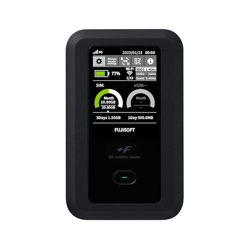 富士ソフト(Fujisoft) 5G対応Wi-Fiモバイルルーター +F FS050W 1
