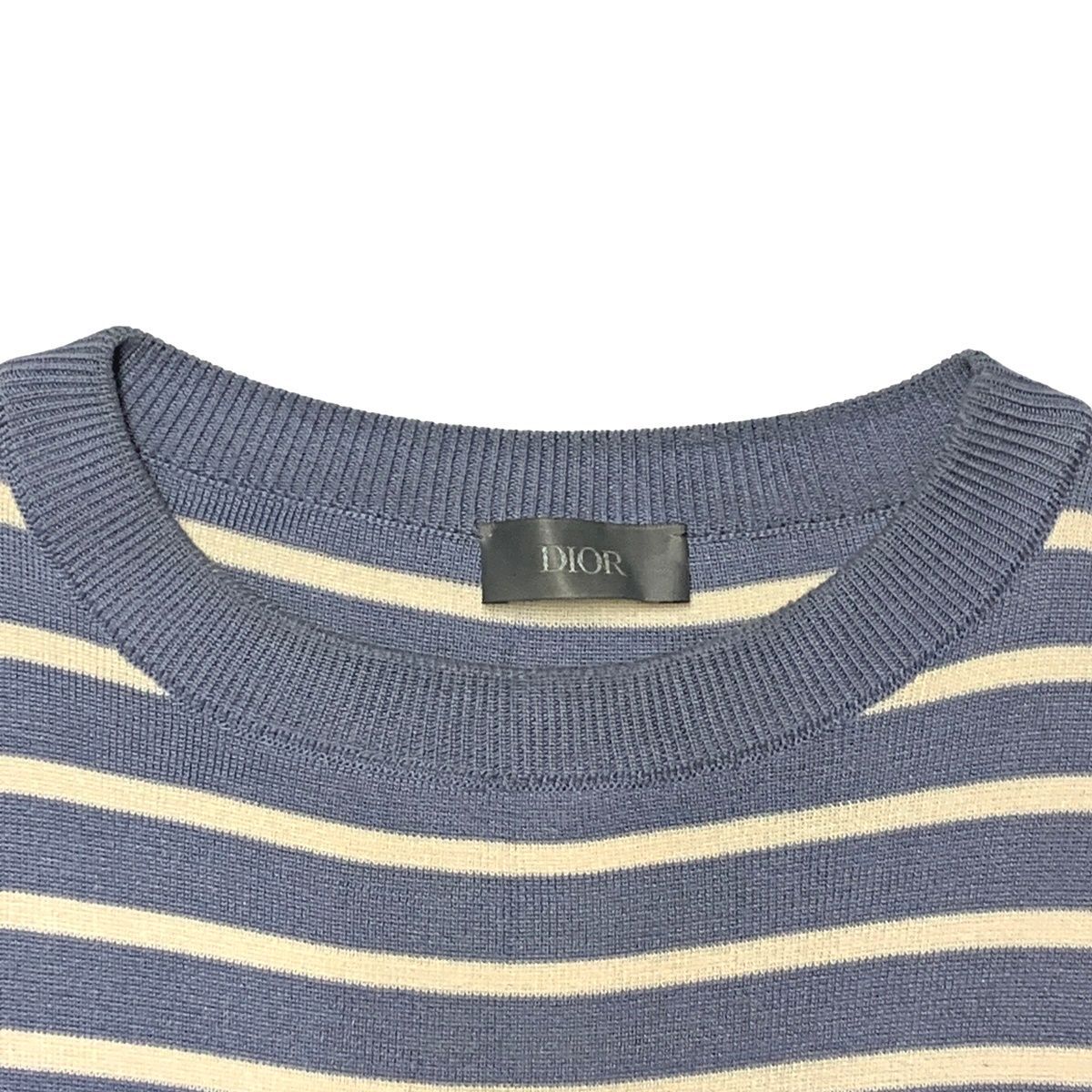 中古】DIOR ディオール ロゴ ジャガード ボーダー ニット T