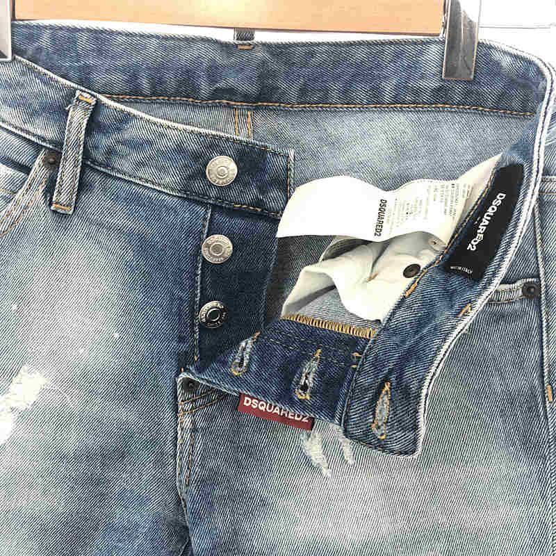 DSQUARED2 / ディースクエアード | バック刺繍 クロップドデニムパンツ  