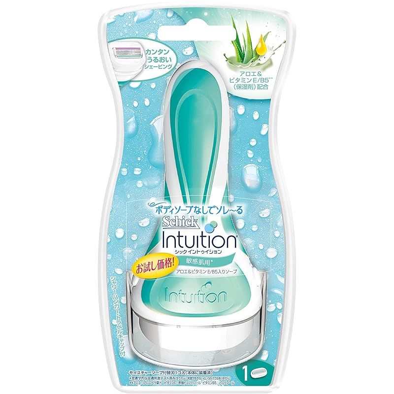 Schick(シック) シック Schick イントゥイション ホルダー 敏感肌用 お試し用 女性用 カミソリ (替刃1コ付) 替刃(1コは本体に装着済み)