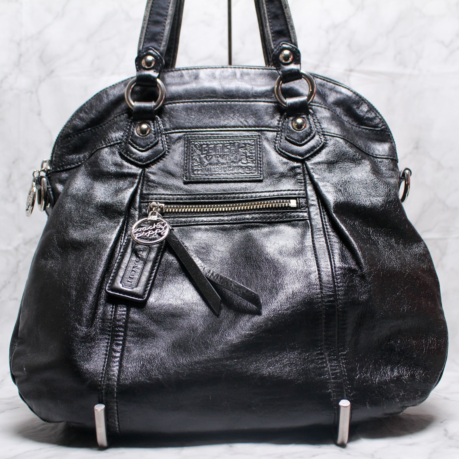 COACH POPPY コーチ 2way ショルダーバッグ ブラック Y2K Coach poppy ブラック ショルダーバッグ COACH poppy 2way ショルダー