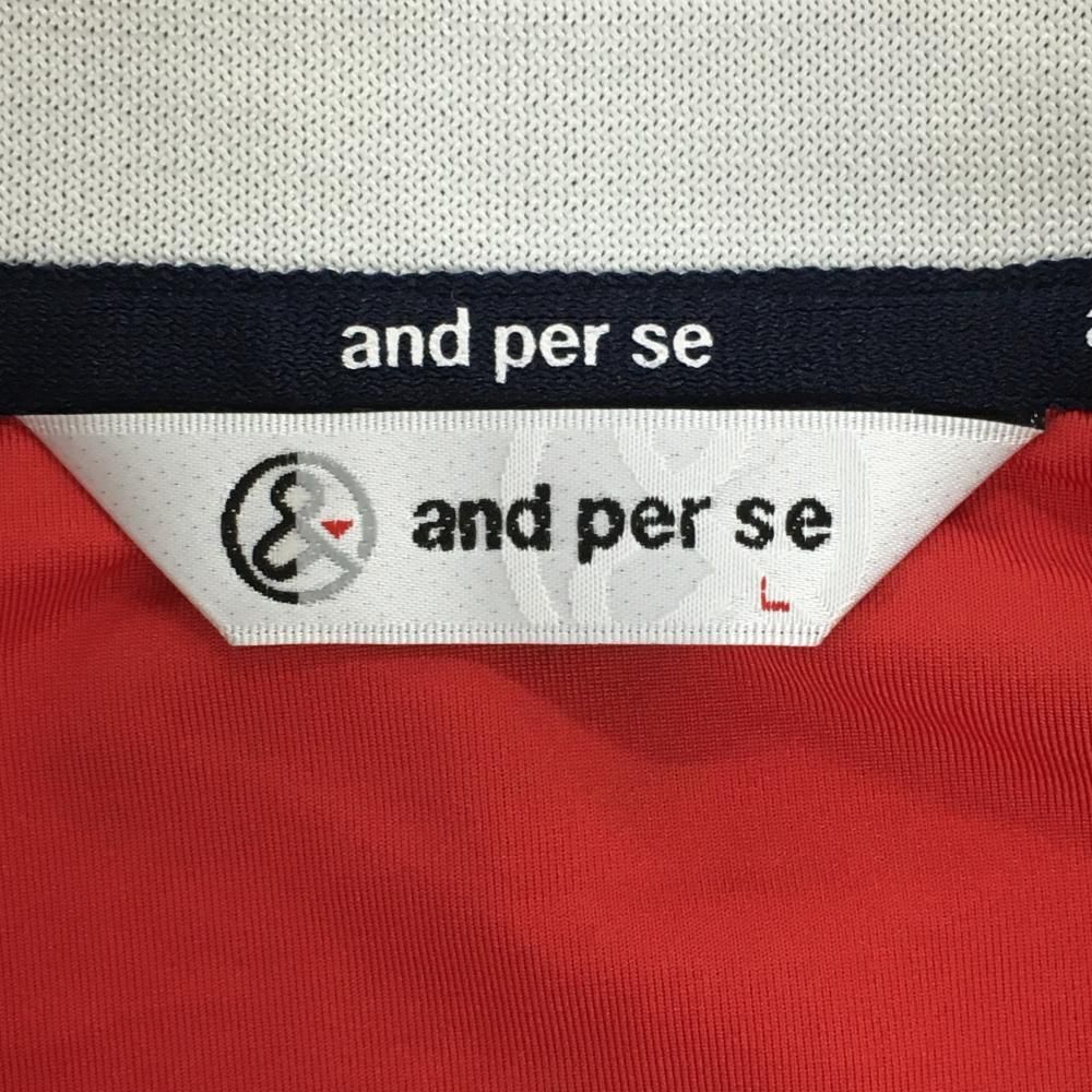 【アンパスィ】極美品 ポロシャツ 総柄 総ロゴ ホワイト Ｌサイズ レディース 中古 レディース アンパスィ and per se 半袖ポロシャツ L 白