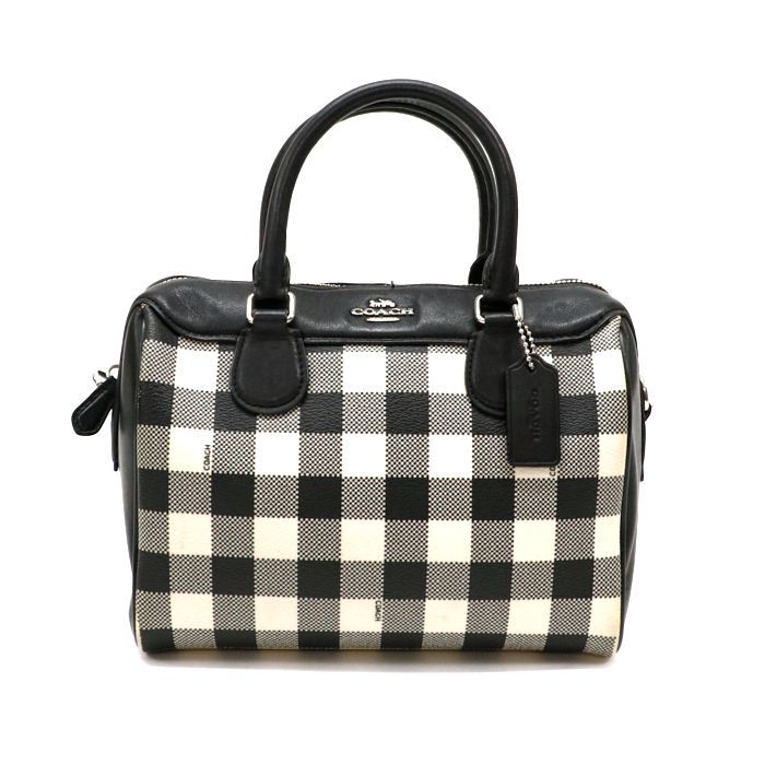 コーチ COACH ミニベネットサッチェル ギンガムチェック 2WAYバッグ 