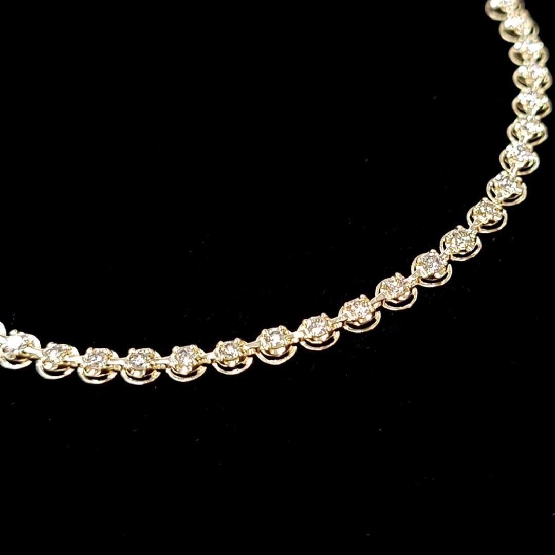 ギラギラ！新型1ct ダイヤモンド K18 YG テニス ブレスレット 18金