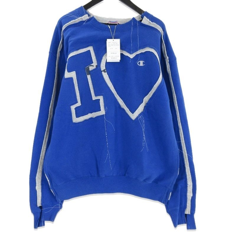 美品 DISCOVERED ディスカバード CUT OUT I LOVE SWEAT DC-NS-CU