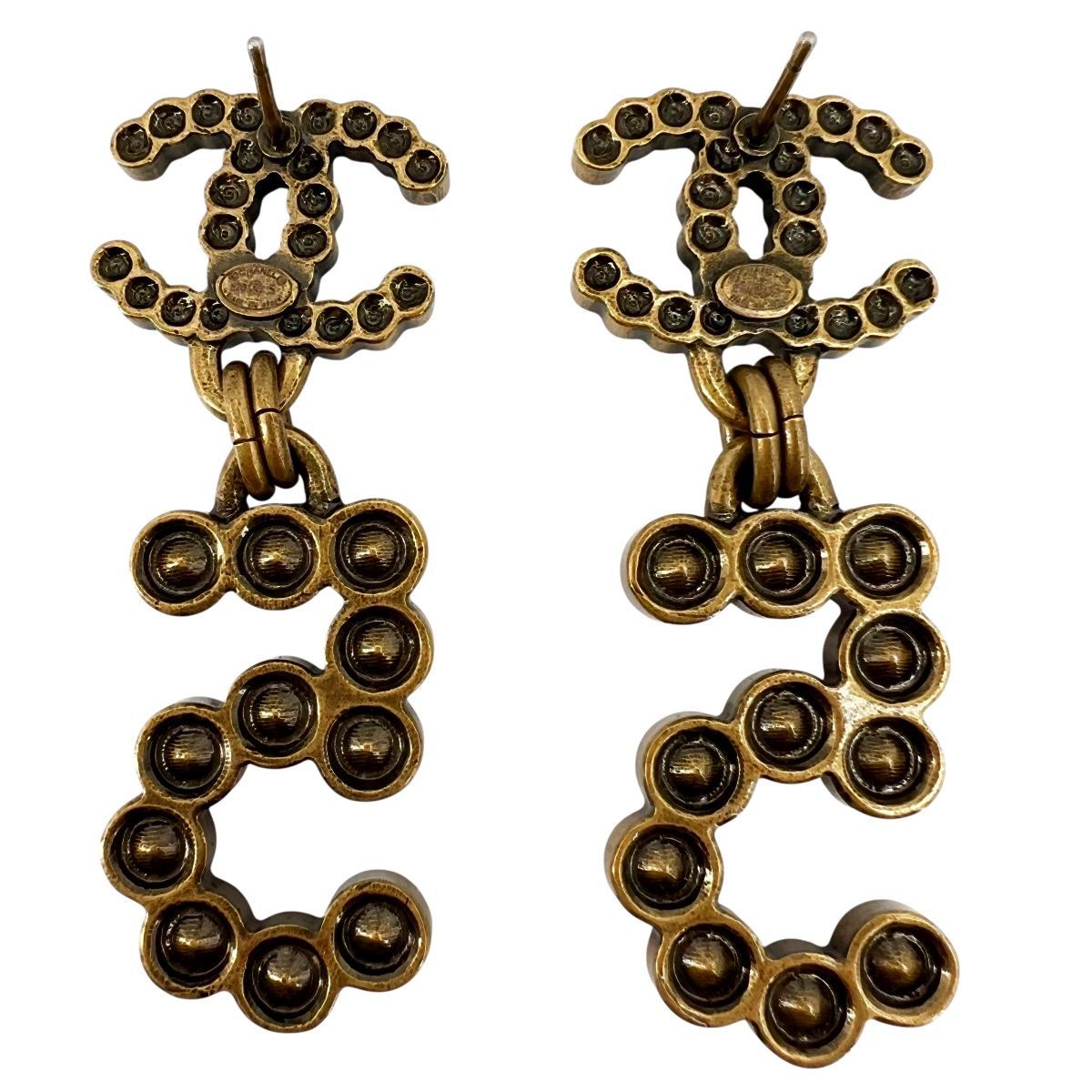 中古】CHANEL シャネル ココマーク×No.5 ラインストーン ピアス