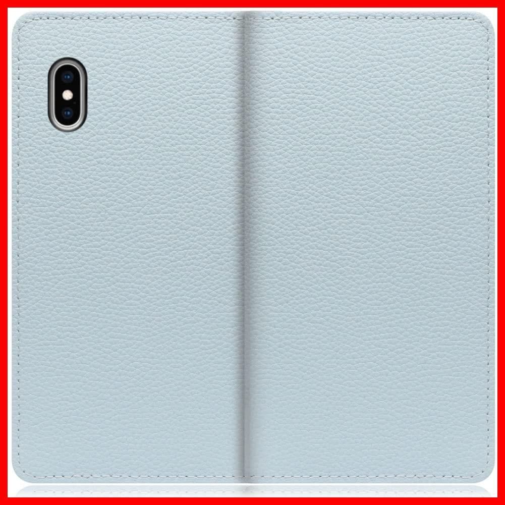 【人気商品】シンプル 厳選本革使用 手帳型ケース スマホケース スタンド機能付き カバー ケース アイフォン 大容量カード収納 Max XS iPhone [スカイブルー] Series Book LOOF