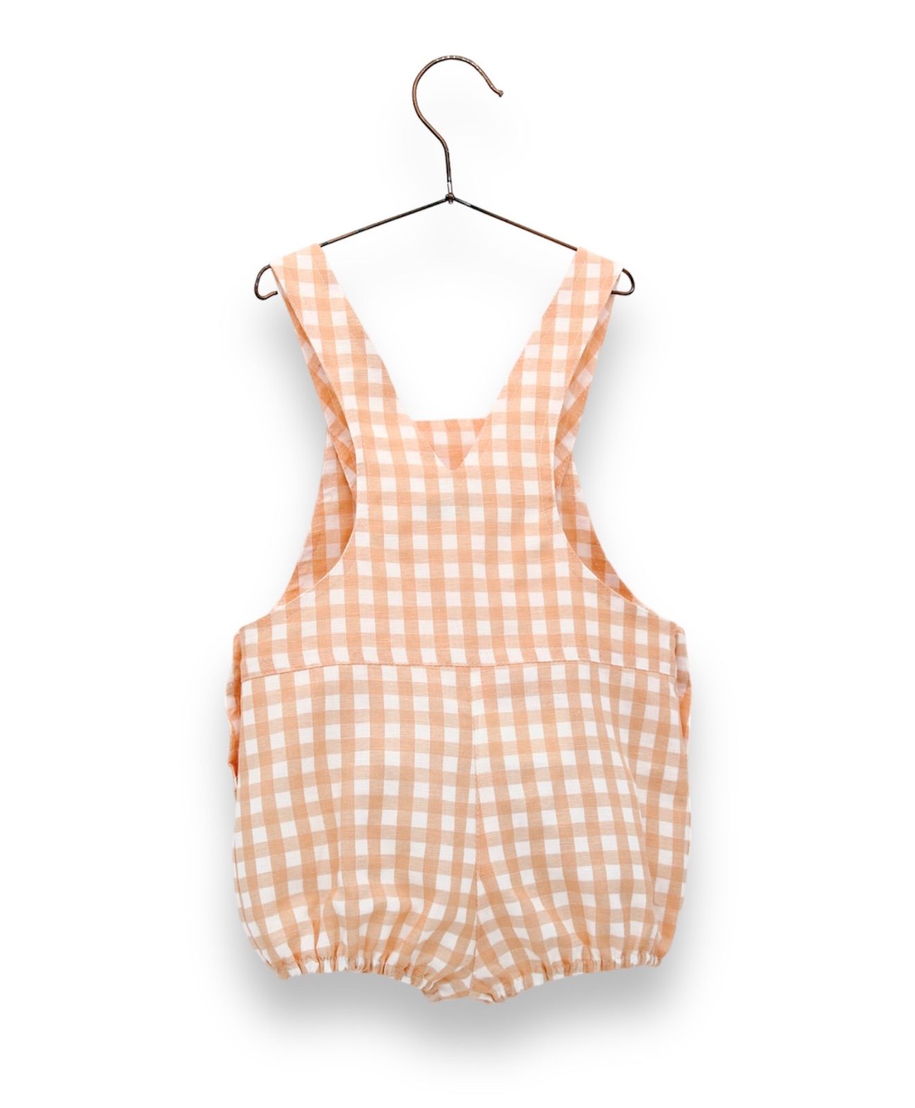 Foque］ Peach Gingham Dungarees Foque Millie and John
