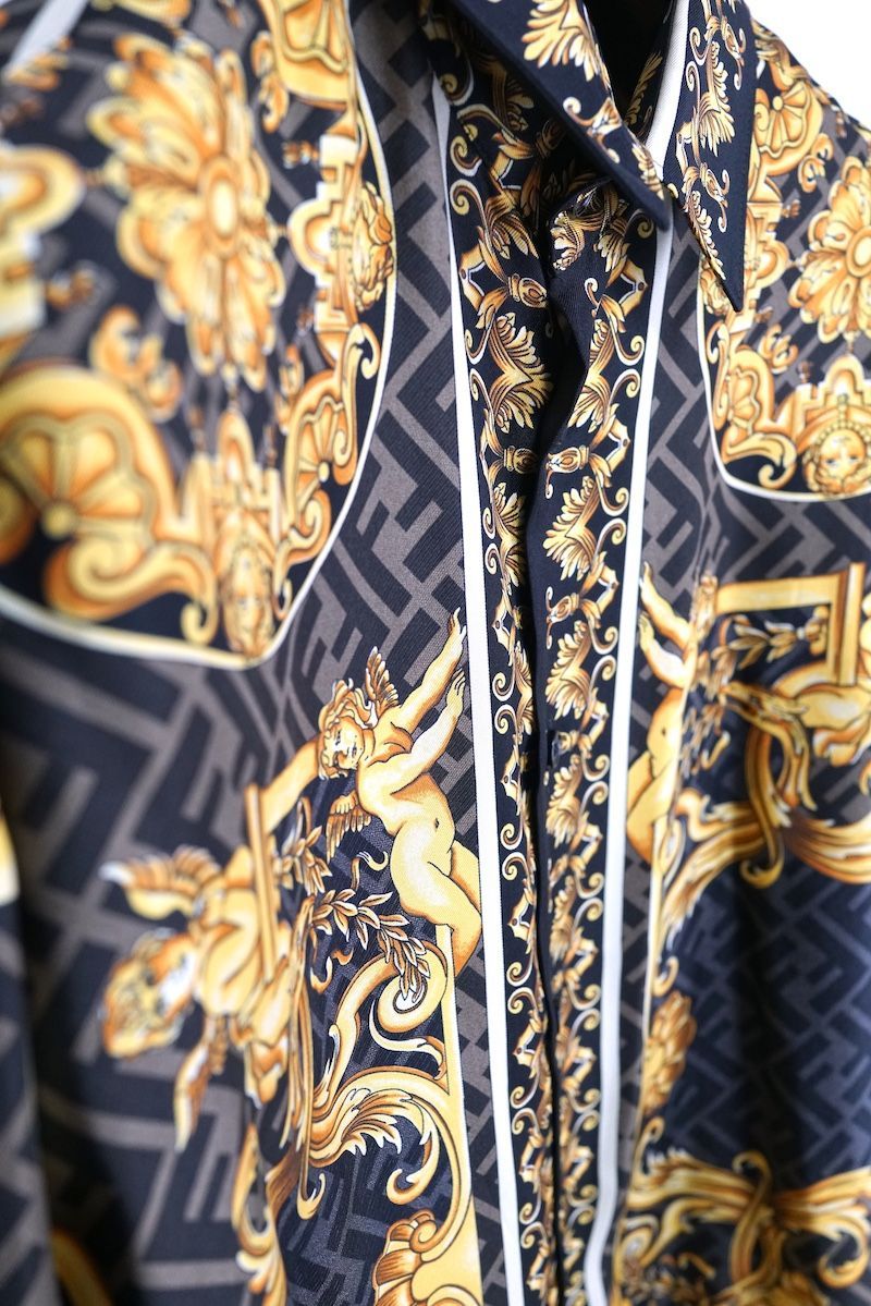 FENDI フェンディ VERSACE ヴェルサーチェ　コラボ　シャツ　シルク FENDI フェンディ VERSACE ヴェルサーチェ コラボ シャツ シルク