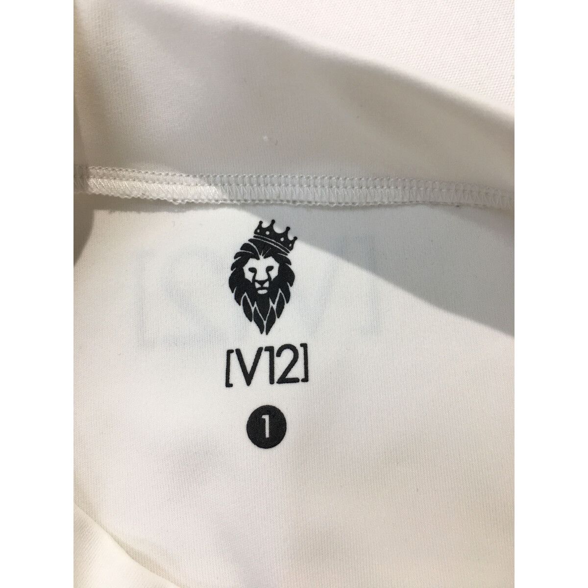 V12 - coco 中古 ヴィ・トゥエルヴ V12 レディース 半袖ポロシャツ 1(M) 白 ホワイト カモフラカラー ロゴ入り V12 - coco 中古 ヴィ・トゥエルヴ V12 レディース 半袖