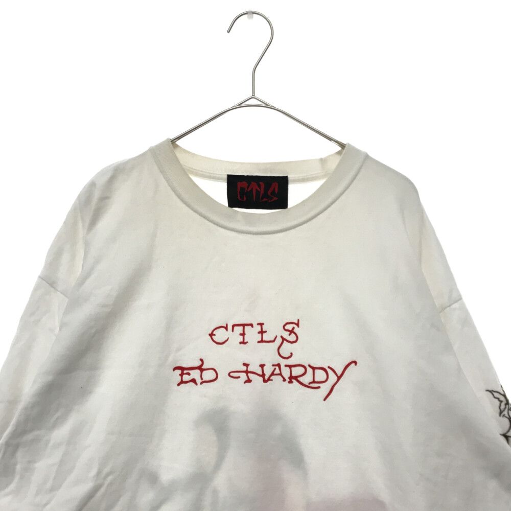 cvtvlist (カタリスト) ×ED HARDY ロゴプリントクルーネック長袖T 