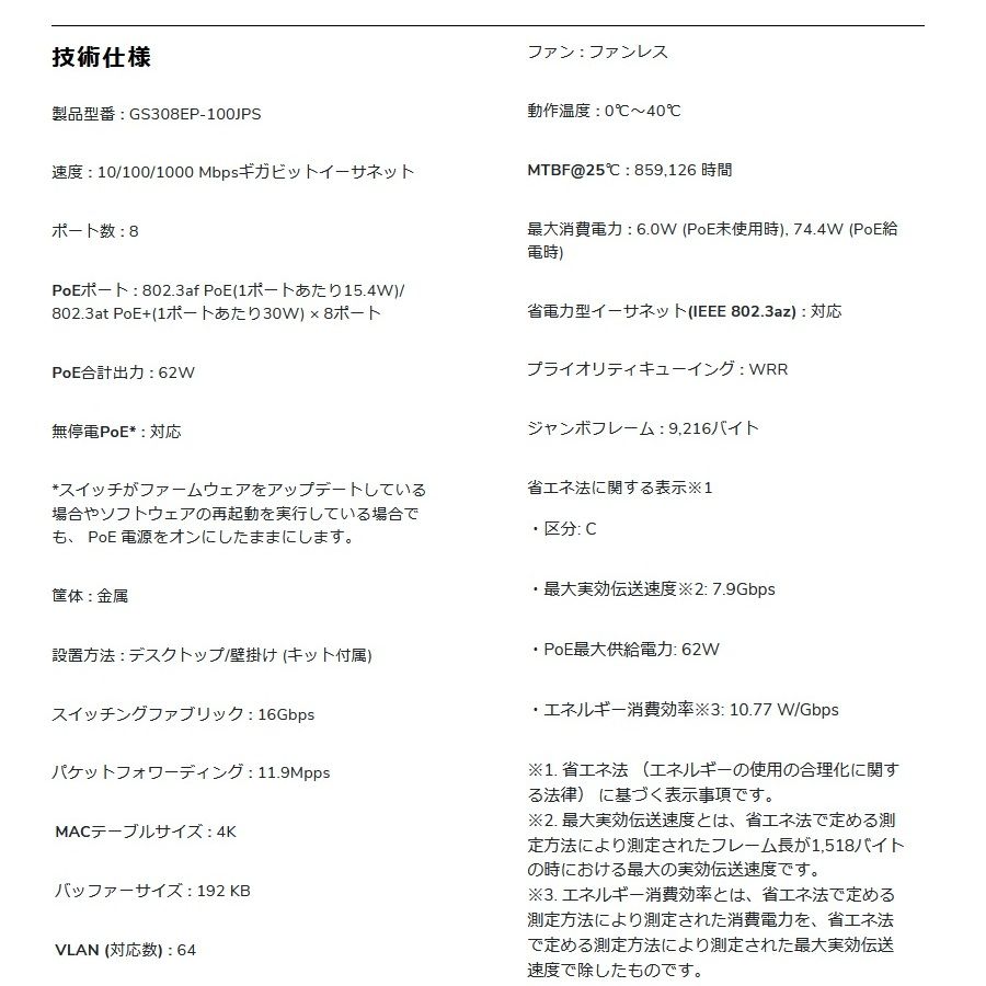 PoE 対応