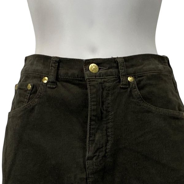 ◆ サート surt コーデュロイマキシスカート BIG JOHN コラボ カットオフ加工 タイト カーキ 綿混 S 7号 レディース S5W112