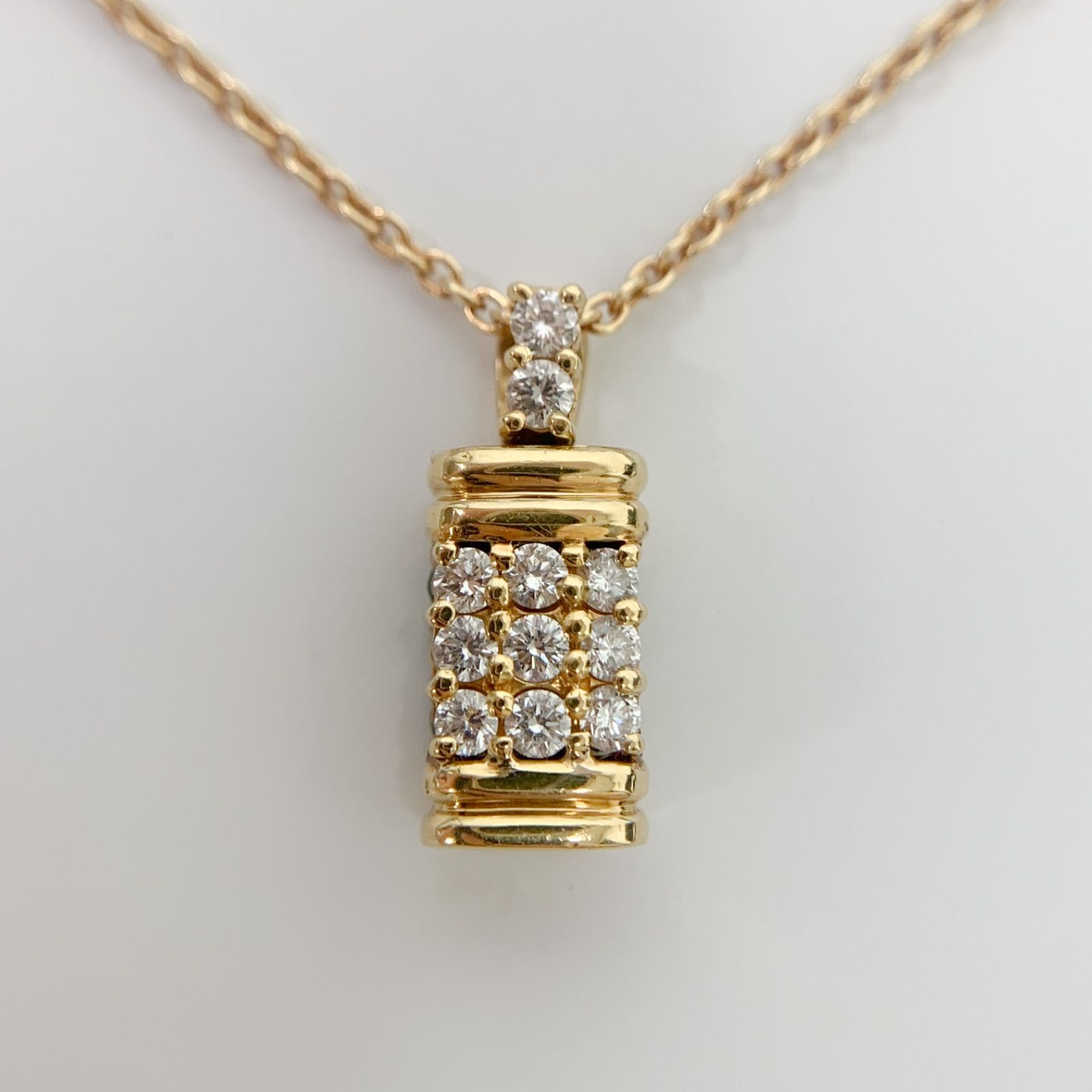 QUEEN クイーン K18 750エメラルド 0.47ct ダイヤモンド 0.48ct ネックレス