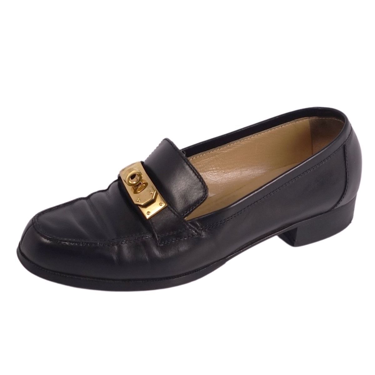 エルメス HERMES ローファー デスタン モカシン ケリー金具 パンプス