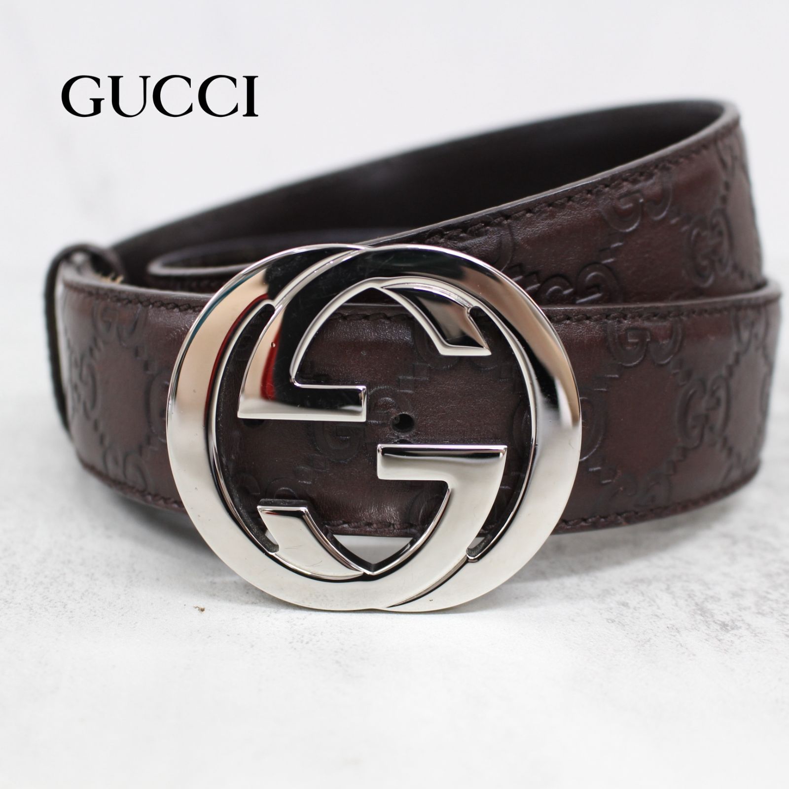 S158)【美品】GUCCI/グッチ インターロッキングG ベルト 114984 497717