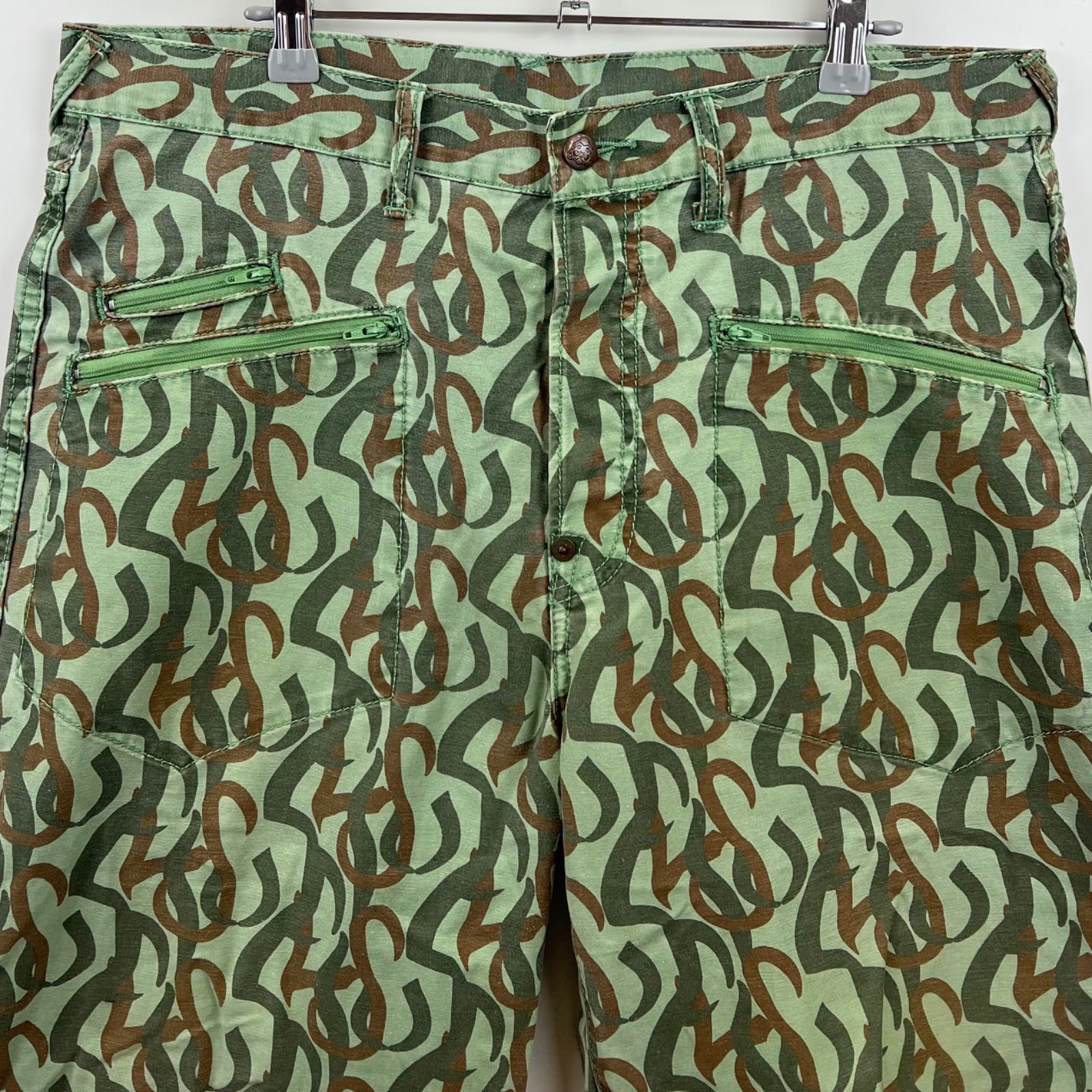 00s DIESEL 迷彩 カモ ディーゼル 和柄 波 パンツ y2k ギミック DIESEL 【並行輸入品】ディーゼル カーゴパンツ ワークパンツ