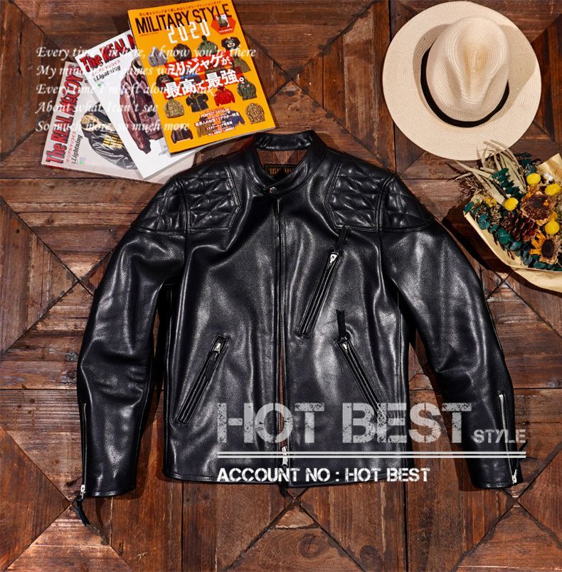 最高級 カウハイド 50's パテッド シングルライダース レザー