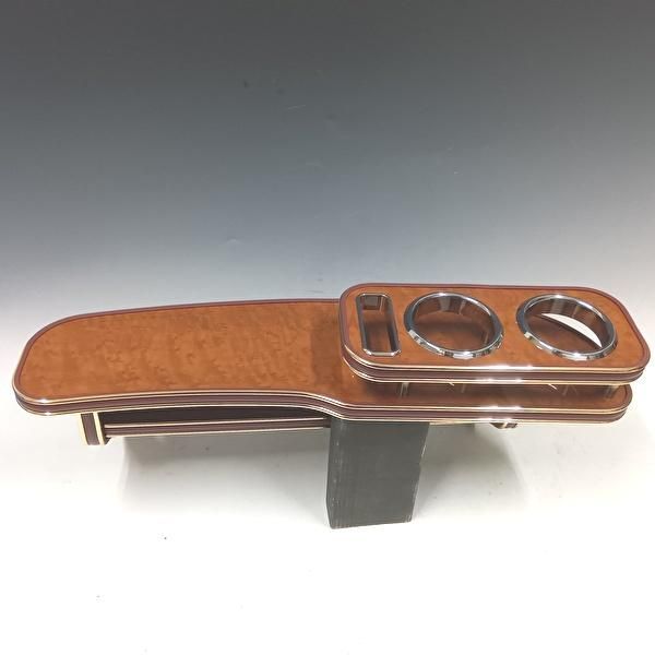 18系クラウン フロントテーブル ウッド 茶ｘゴールド 携帯左