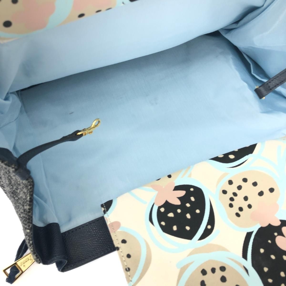 美品 IANNE イアンヌ ヴァネッサマキシム トートバッグ ネイビー 
