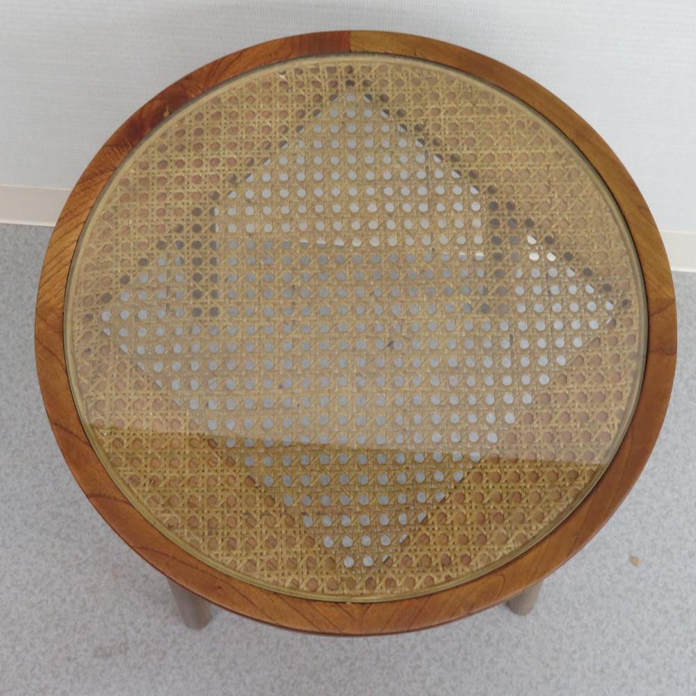 AZUMAYA 東谷 ラウンドガラステーブルM ブラウン GT-779BR 未使用品