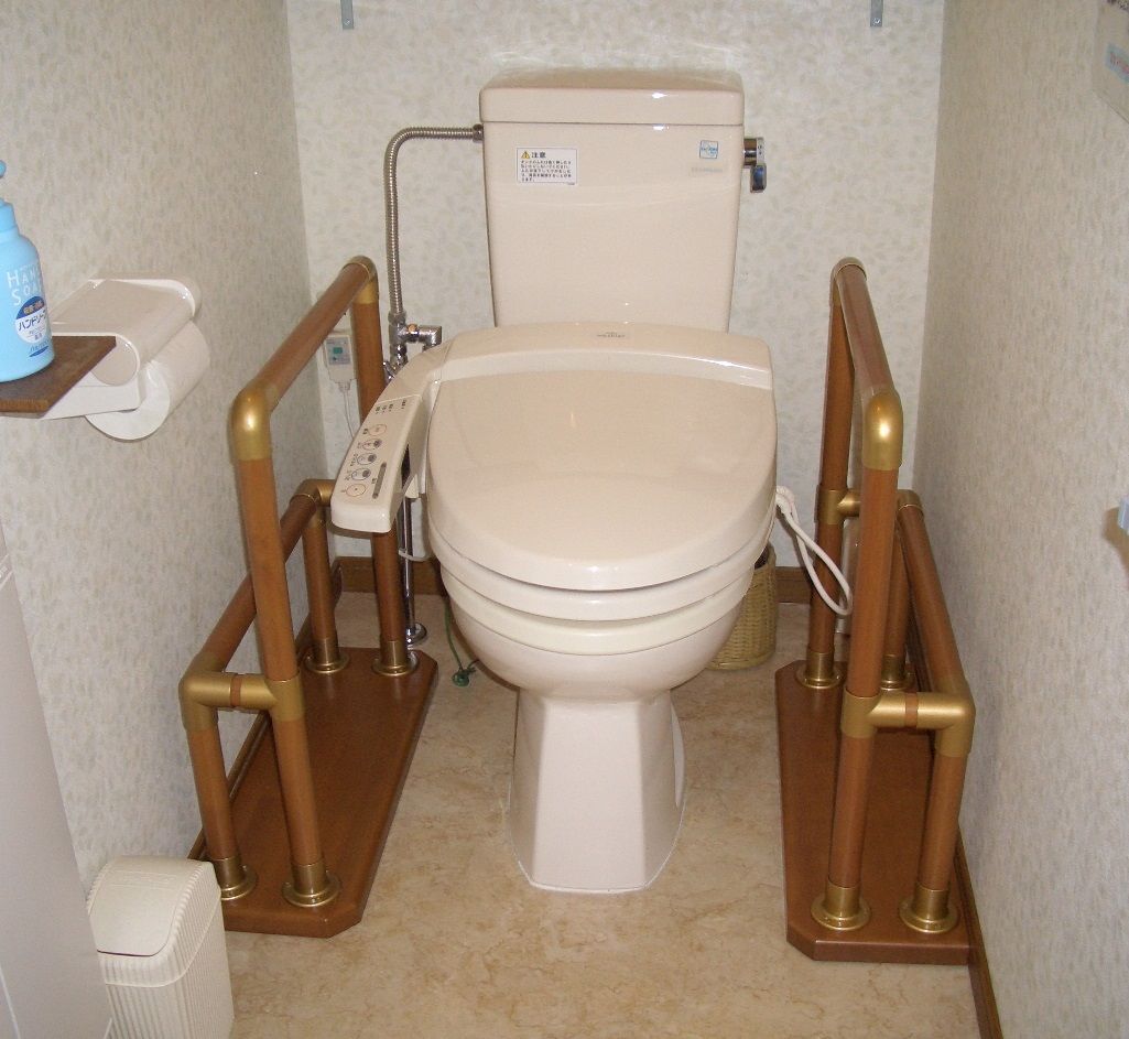 木製手すり スタンバー トイレ型 工事不要 置くだけ B0023