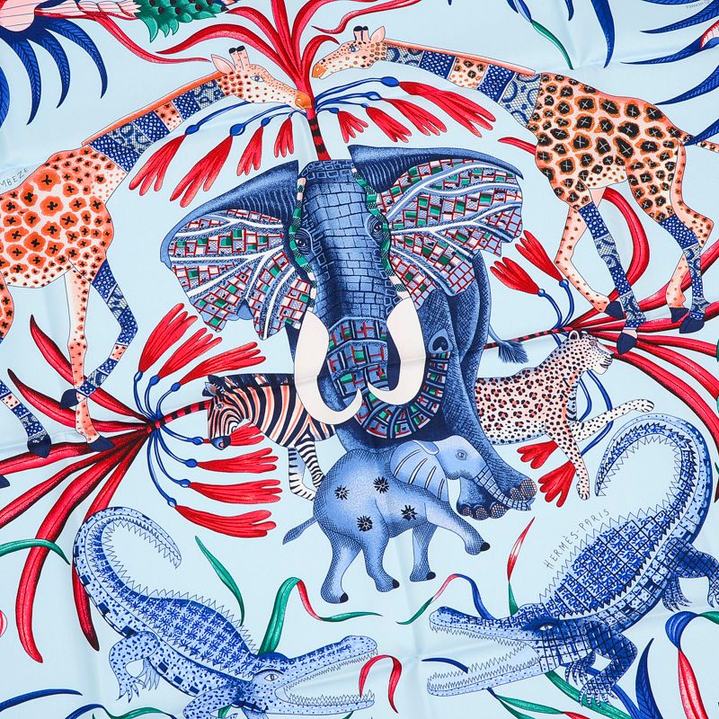 エルメススカーフ カレ90/柄名:ザンベジ川の行進 エルメス カレ90 スカーフ ザンベジ川の行進 LA MARCH DU ZAMB