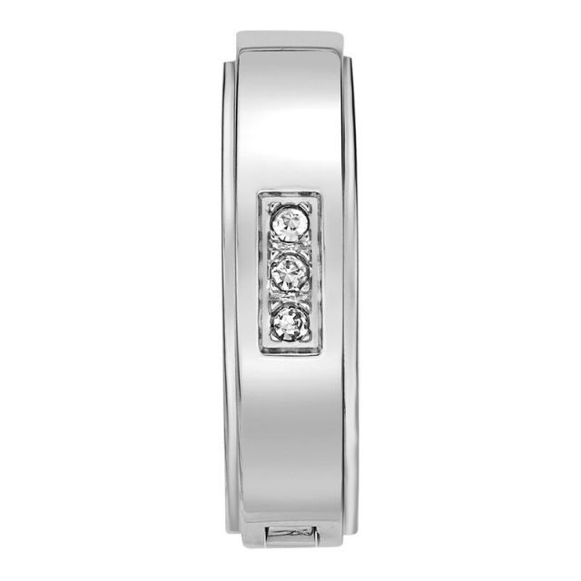 送料無料 リンクス メンズ ピアス イヤリング アクセサリー Men s LYNX Cubic Zirconia Stainless Steel Hoop Earring Stainless