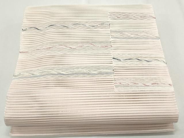 平和屋1□夏帯 八寸名古屋帯 絽綴れ 刺繍 横段花