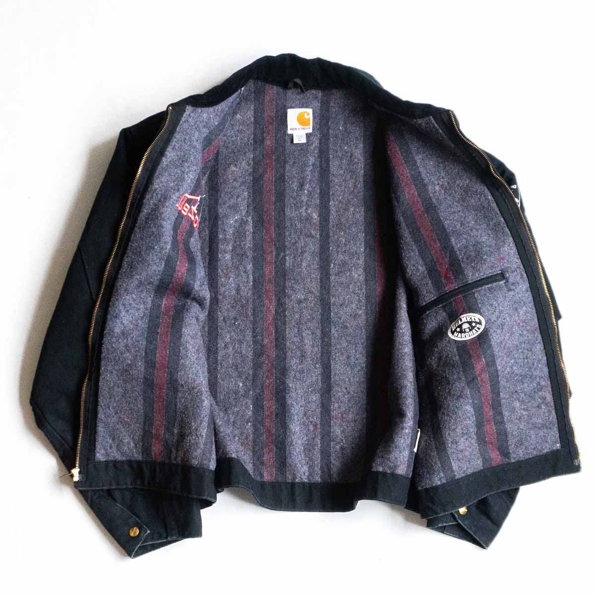 【USA製】Carhartt【DETROIT JACKET デトロイトジャケット】2XL ブラック BLK ダック カーハート 古着 u2406046