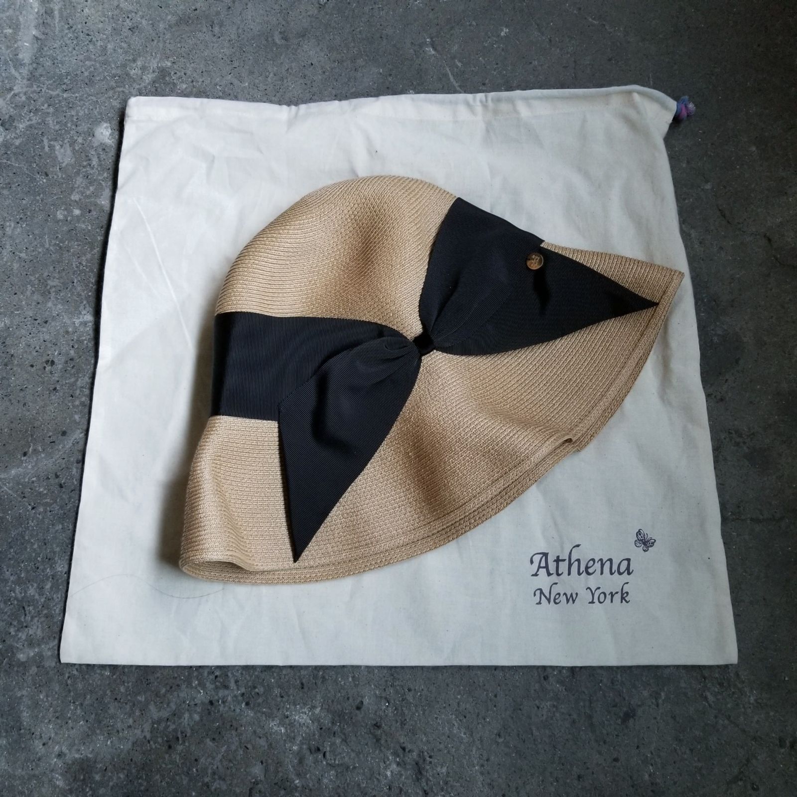 AthenaNewYork Risakoリボンハット 未使用 Athena New York リサコ