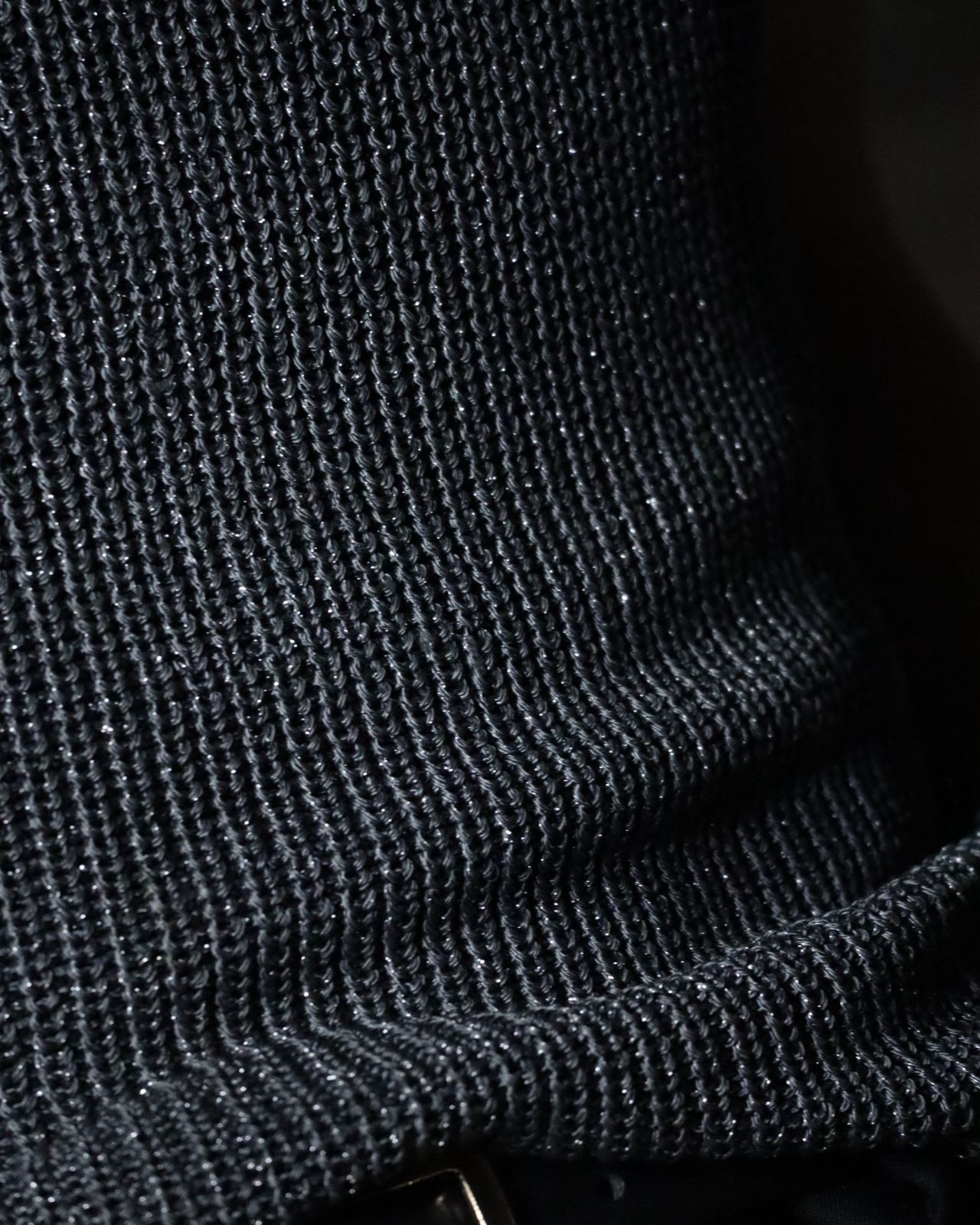 silver lamé color ribbed sleeveless knit top シルバー カラー ラメ 