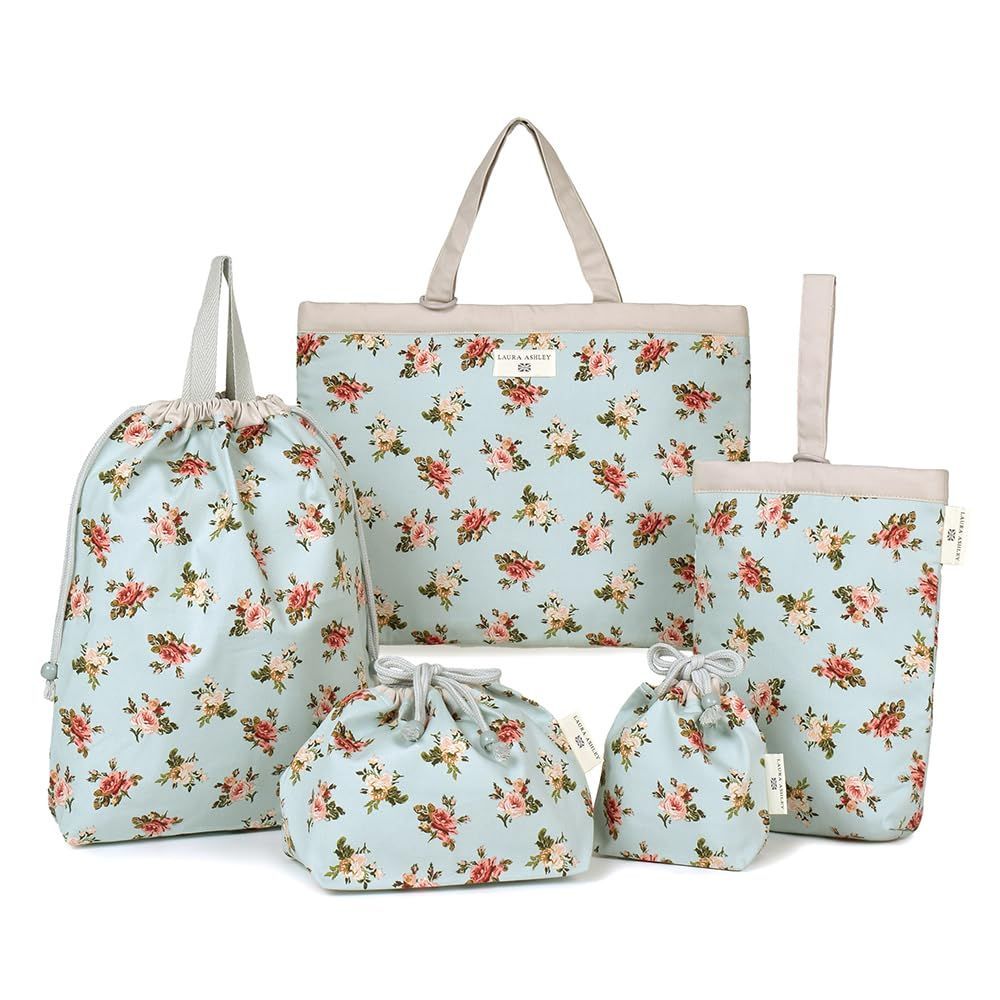 【数量限定】LAURA ASHLEY (ローラ [カラフルキャンディスタイル] アシュレイ) 入園入学セット キルティング (レッスンバッグQ/シューズケースQ/体操服袋/お弁当袋/コップ袋) Riviera
