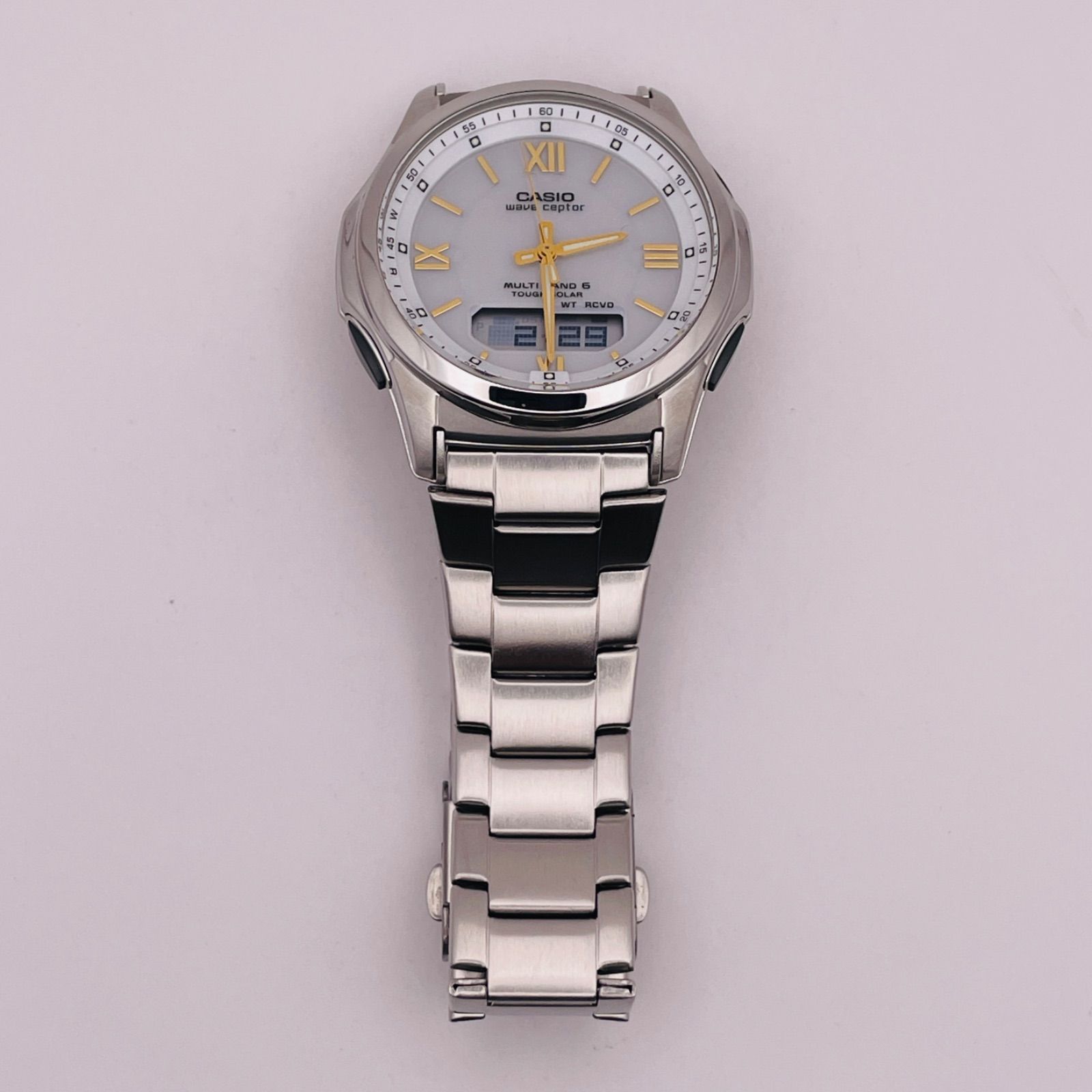 T635）美品 正常稼動 CASIO カシオ 電波ソーラー wave ceptor ウェーブ 