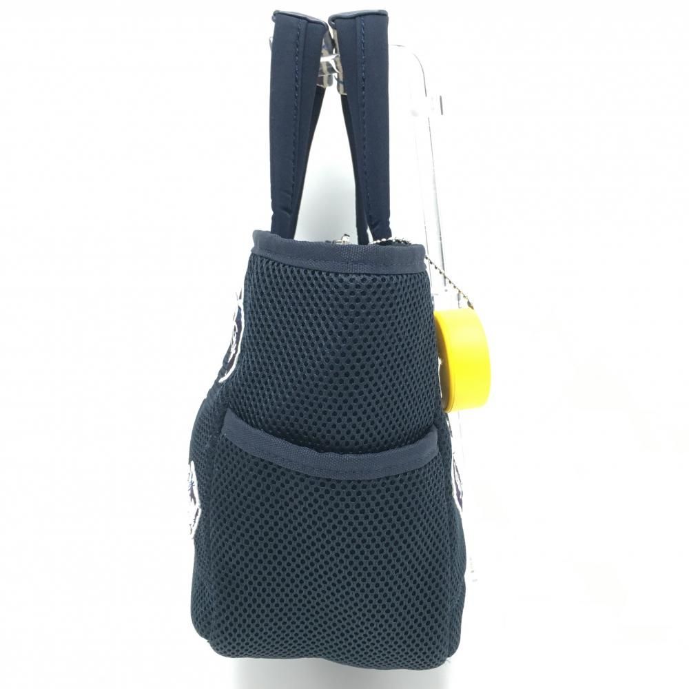 未使用級　パーリーゲイツ　カートバッグ　総柄　ゴルフ　ニコちゃん　PG ネイビー PEARLY GATES パーリーゲイツ カートバッグ ネイビー×白 ロゴ総